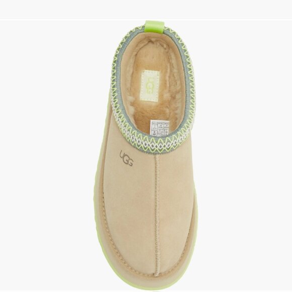 UGG Tazz Platform Slipper Mustard Seed/Vibrant Green 8 - Picture 5 of 15